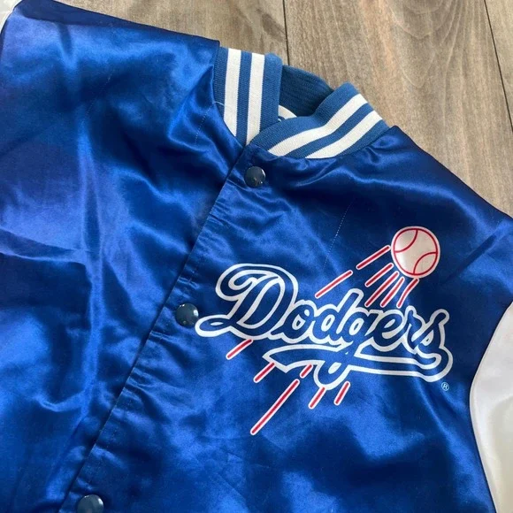 Chalk Line LA Dodgers Vintage Satin Varsity Jacket Blue White Mens Small - Picture 2 of 5